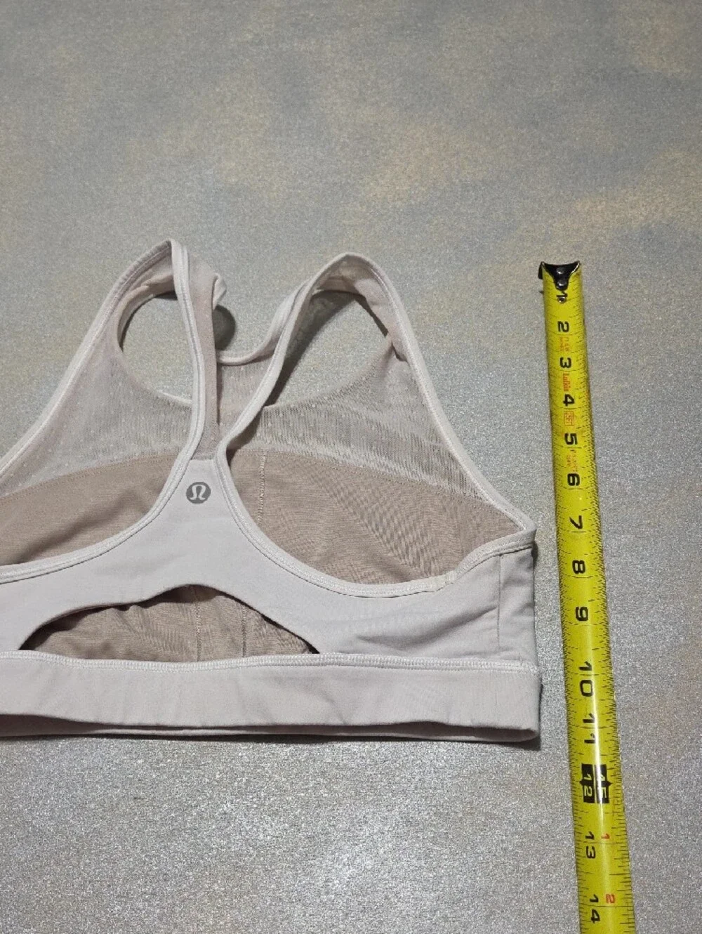 lululemon athletica Light Beige Mesh Racerback Sports Bra size 6